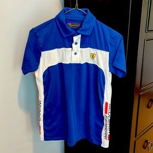 Scuderia Ferrari Polo Shirt in royal blue and white - pristine rubber logo